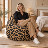 Pouf poire imprimé Léopard