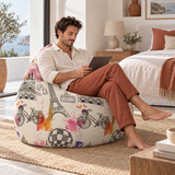 Pouf poire imprimé Paris