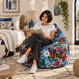 Pouf poire imprimé Freestyle