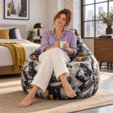 Pouf poire imprimé New York