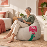 Pouf poire imprimé More Wine