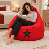 Pouf Poire Rouge – Étoile du Maroc