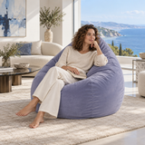 Pouf poire en velours Bleu Perle