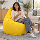 Pouf poire uni jaune