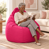 Pouf poire uni rose fuchsia