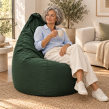 Pouf poire uni vert foncé