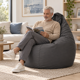 Pouf poire uni gris foncé