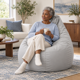 Pouf poire uni gris clair