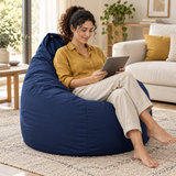 Pouf poire uni bleu marine