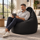Pouf poire uni noir