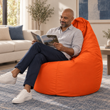 Pouf poire uni orange