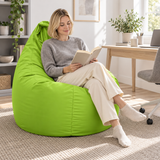 Pouf poire uni vert anis