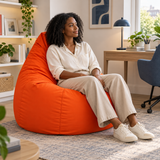 Pouf poire uni orange