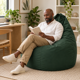 Pouf poire uni vert foncé