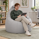 Pouf poire uni gris clair