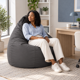 Pouf poire uni gris foncé