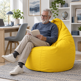 Pouf poire uni jaune