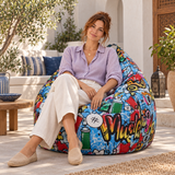 Pouf poire imprimé Freestyle
