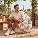 Pouf poire imprimé Paris