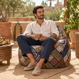 Pouf poire imprimé Le Yogi