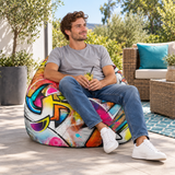 Pouf poire imprimé Graffiti