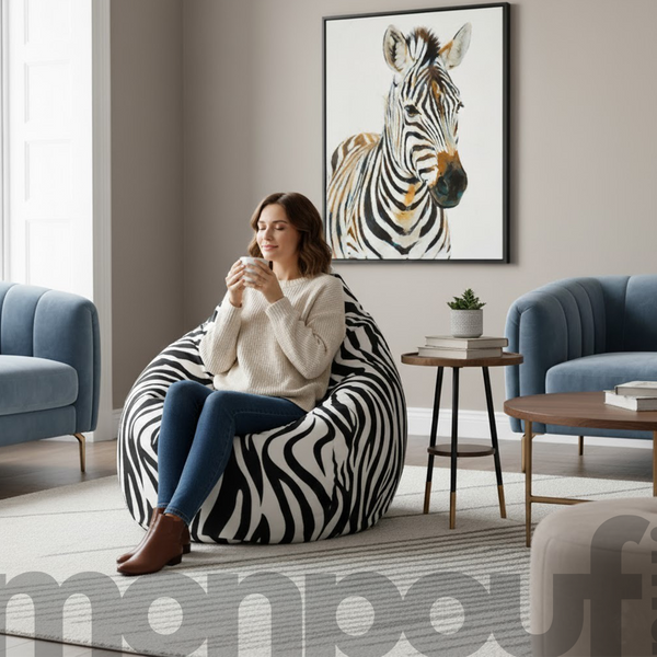 Pouf Poire zebre