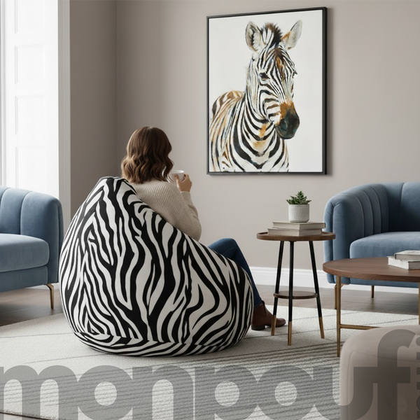 Pouf Poire zebre