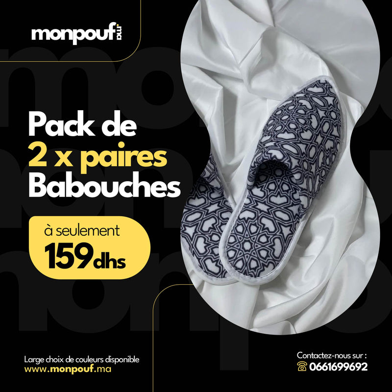 Pack de 2 paires Babouches Beni Mellal