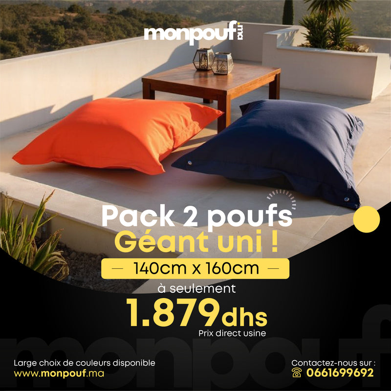 PACK PROMO 2 POUF Uni MEDIUM