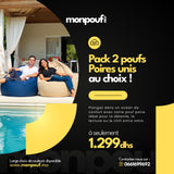 Pack 2 Poufs Poire Uni