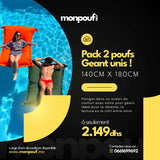 PACK PROMO 2 POUF Uni MEDIUM Pouf Géant Nos poufs