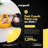Pack 2 Poufs Poire Uni