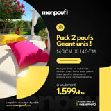 PACK PROMO 2 POUF Uni L Pouf Géant Nos poufs