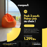 Pack 2 Poufs Poire Uni