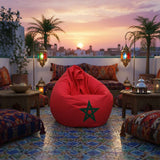 Pouf Poire Rouge – Étoile du Maroc Pouf poire Collection CAN 2025 MOROCCO