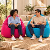 Pack de 2 poufs poire unis