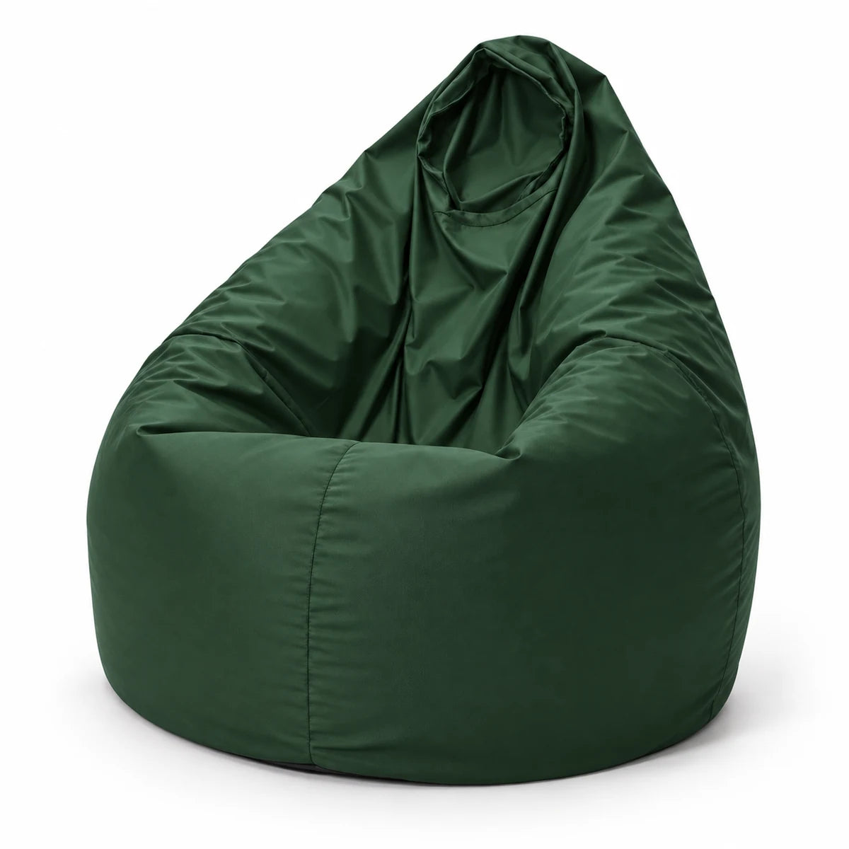 Pouf poire adulte Monpouf uni vert foncé, forme et coutures du modèle