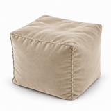 Pouf cube en velours Beige clair – 50 × 50 × 50 cm