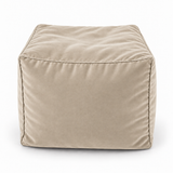 Pouf cube en velours Beige clair – 50 × 50 × 50 cm