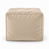 Pouf cube en velours Beige clair – 50 × 50 × 50 cm