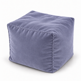 Pouf cube en velours Bleu perle – 50 × 50 × 50 cm