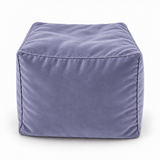 Pouf cube en velours Bleu perle – 50 × 50 × 50 cm