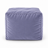 Pouf cube en velours Bleu perle – 50 × 50 × 50 cm
