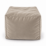 Pouf cube en velours Grège clair – 50 × 50 × 50 cm