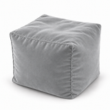 Pouf cube en velours Gris clair – 50 × 50 × 50 cm