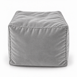 Pouf cube en velours Gris clair – 50 × 50 × 50 cm