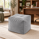 Pouf cube en velours Gris clair – 50 × 50 × 50 cm