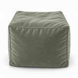 Pouf cube en velours Vert sauge – 50 × 50 × 50 cm