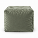 Pouf cube en velours Vert sauge – 50 × 50 × 50 cm