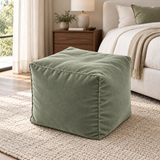 Pouf cube en velours Vert sauge – 50 × 50 × 50 cm